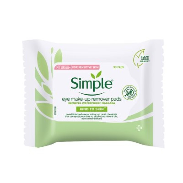 SIMPLE CLEANSING EYE MAKE UP REMOVING WIPES 30's